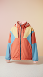 Coral Colorblock Windbreaker Jacket