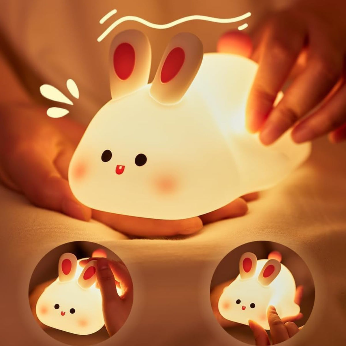 Cute Panda Silicone Night Lamp – USB Rechargeable Touch Sensor LED Bedside Lamp