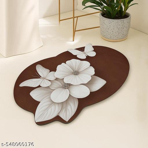Flower Fusion 3D Floor Mat – Pack of 3 | Anti-Slip Washable | Mix Colors