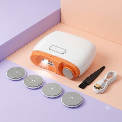 2-in-1 Electric Nail Clipper & Trimmer with LED Light – Rechargeable Nail Cutter & Polisher