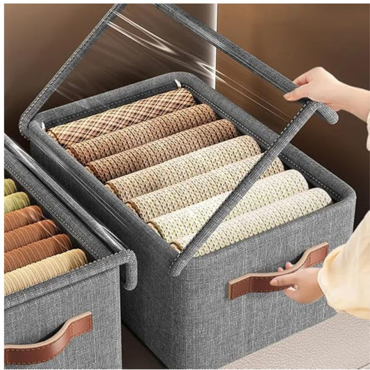 Pack of 2 Foldable Collapsible Storage Baskets – Without Metal Rod