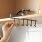 Cabinet Shelf 6 Hook Mug Holder Rack – 3 Pieces Set | Under Shelf Iron Cup Hanger | Multi-Purpose Kitchen Organizer