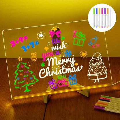 3D Acrylic  Message Board with 7 Pens | Rewritable DIY Writing Pad |15×15 cm Personalized writing board